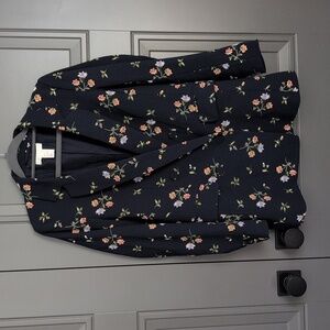 Navy Blue Floral Blazer